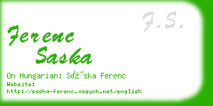 ferenc saska business card